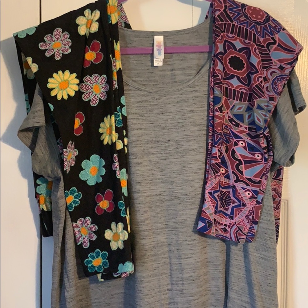 LuLaRoe TC leggings & NWOT 2x classic tee